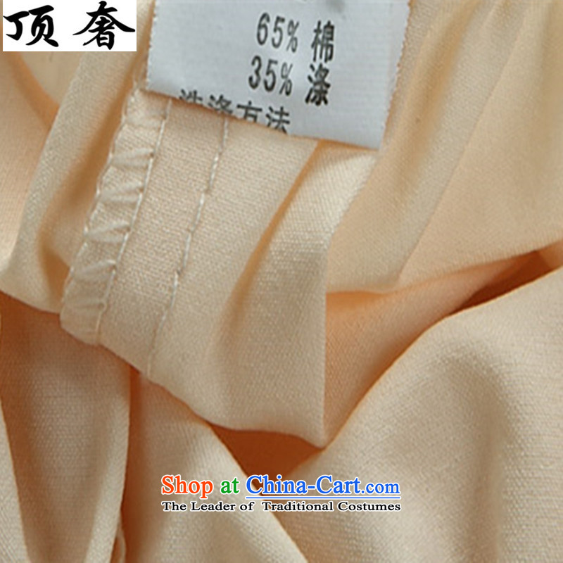 Top Luxury Tang dynasty, male long-sleeved thin men's jackets 2015 new hands-free ironing Tang dynasty white long-sleeved T-shirt collar men Tang Dynasty Package 2046, beige) packaged M/170, top luxury shopping on the Internet has been pressed.