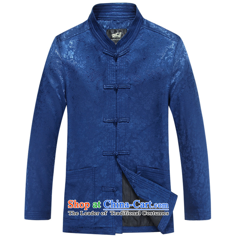 The elderly in the Tang dynasty aeroline men and a long-sleeved blue cotton with father 175,aeroline,,, shopping on the Internet