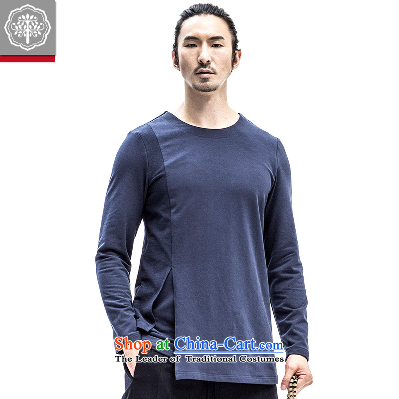2015 Autumn tree to New Men long-sleeved T-shirt with round collar double minimalist wild cotton T-shirts, forming the solid color designer brands Hyun color to tree (EYENSREE 185/XXL,) , , , shopping on the Internet