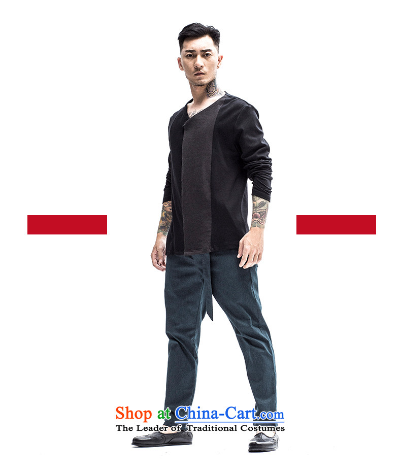 In the autumn of 2015, the new tree long-sleeved T-shirt and original designer brands Chinese leisure wild long-sleeved T-shirt V-Neck male and ink 175/L Blue Photo, prices, brand platters! The elections are supplied in the national character of distribution, so action, buy now enjoy more preferential! As soon as possible.