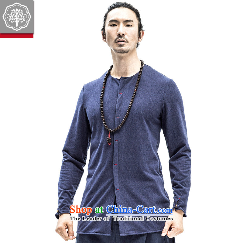 In the autumn of 2015, the new tree with men t-shirt with round collar Sau San pure color long-sleeved T-shirt, forming the shirt, leisure thin blue 185/XXL, intended tree (EYENSREE) , , , shopping on the Internet