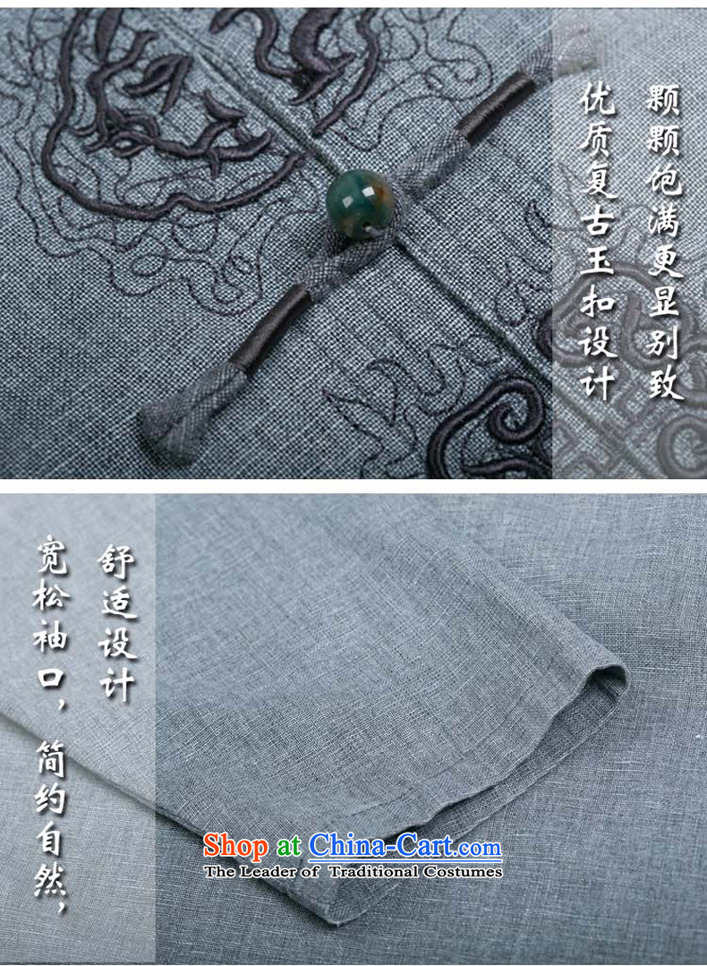 The new line of Bosnia and thre autumn men long-sleeved Tang dynasty China wind Men's Mock-Neck Tang in older manual Tray Tie long-sleeved Tang Gown of ethnic men Tang dynasty blue-gray XL/180 picture, prices, brand platters! The elections are supplied in the national character of distribution, so action, buy now enjoy more preferential! As soon as possible.