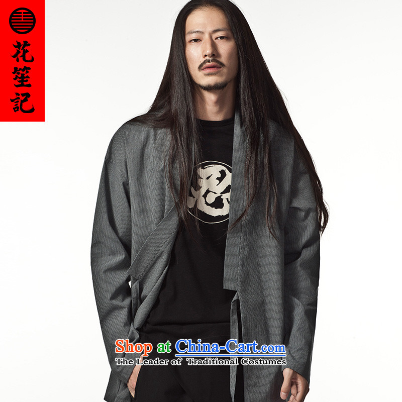 His Excellency spend a note national retro China wind Dark Streaks Pure Cotton Han-young men with a Chinese style leisure autumn large gray (L), Flower (HUSENJI Polisario) , , , shopping on the Internet