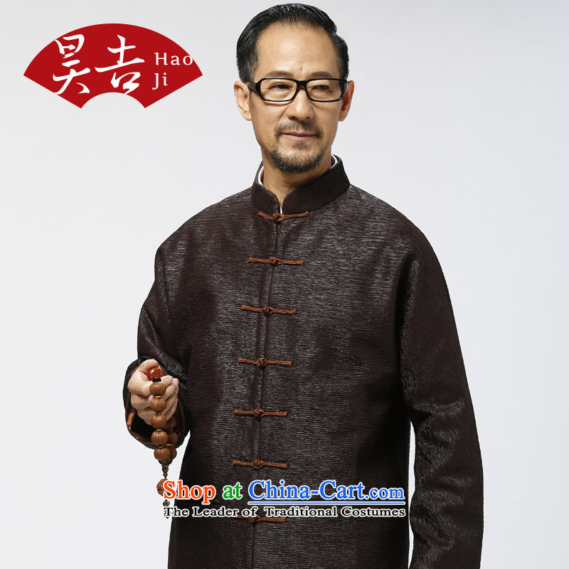 Ho Chi elderly long-sleeved jacket Tang Grandpa creasing of long-sleeved shirt elderly Chinese thick China wind clothes reddish brown XL, Ho Chi , , , shopping on the Internet