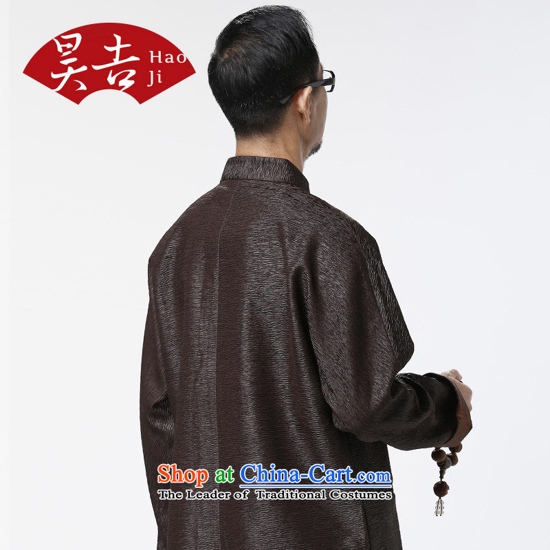Ho Chi elderly long-sleeved jacket Tang Grandpa creasing of long-sleeved shirt elderly Chinese thick China wind clothes reddish brown XL, Ho Chi , , , shopping on the Internet