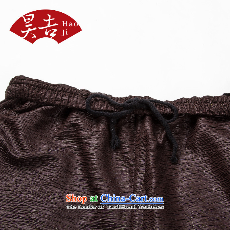 Ho-gil of older persons Tang pants elasticated waist with his father autumn creasing of the straight-legged pants loose China Wind Pants reddish brown M HO retro-gil , , , shopping on the Internet