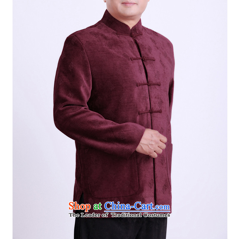 Mr Rafael Hui Kai new Timor Man Tang dynasty winter coats of Tang Dynasty in older men's long-sleeved blouses Tang emperor-see 185 Red There Gloria , , , shopping on the Internet
