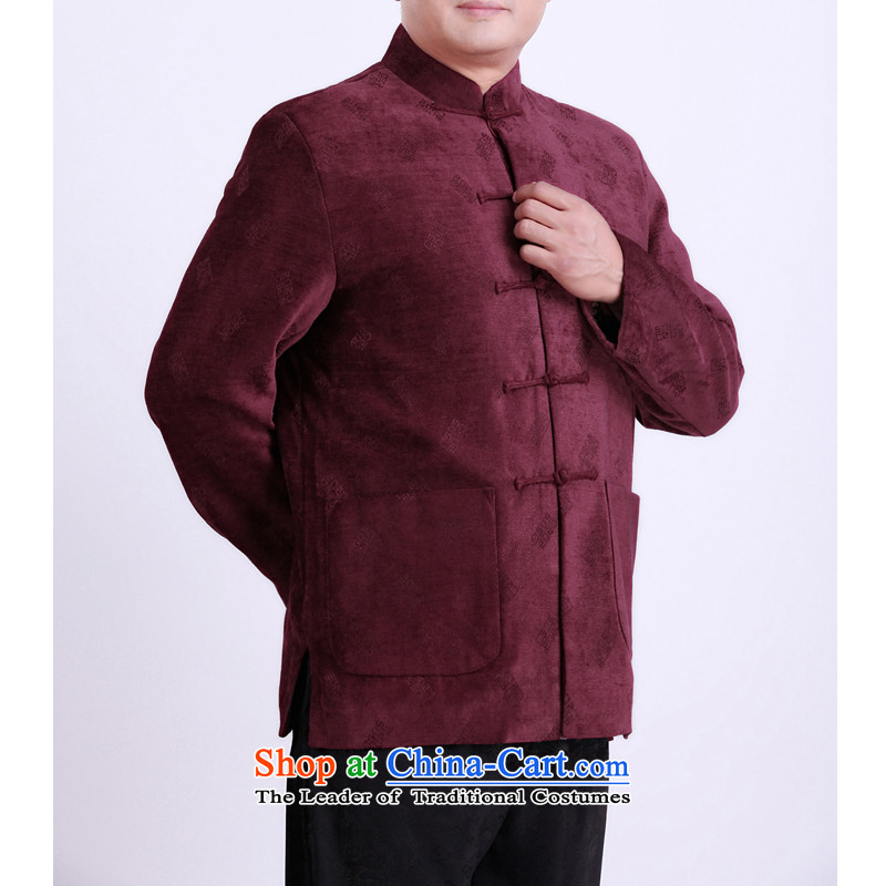 Mr Rafael Hui Kai new Timor Man Tang dynasty winter coats of Tang Dynasty in older men's long-sleeved blouses Tang emperor-see 185 Red There Gloria , , , shopping on the Internet
