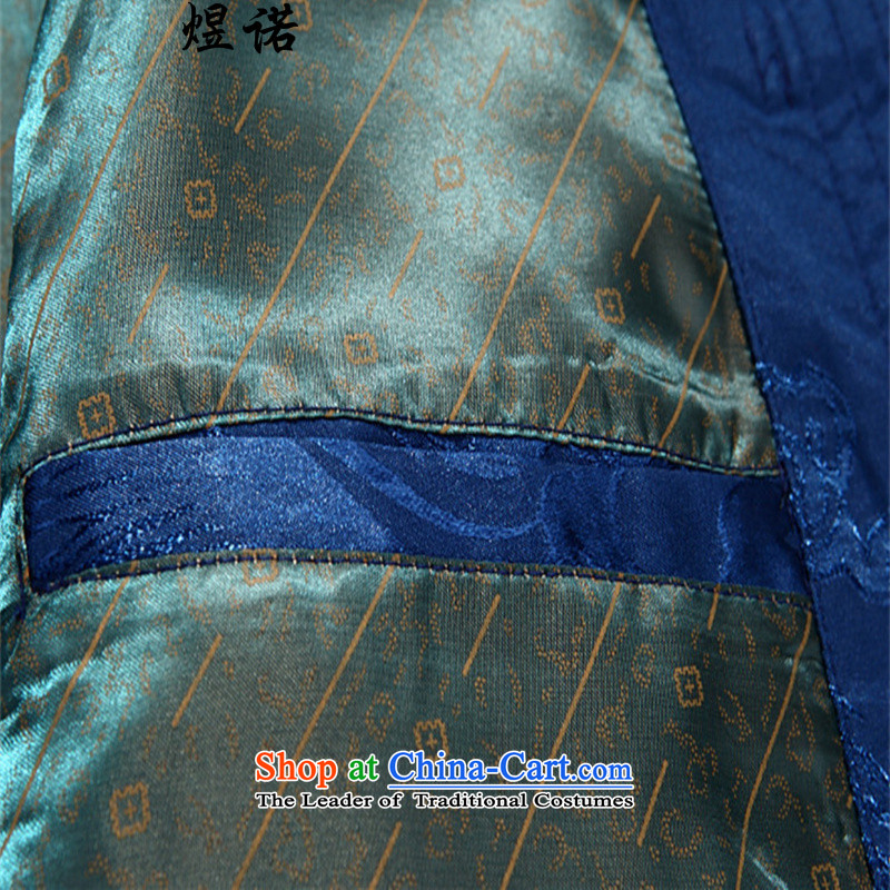 Familiar with the spring and autumn), Tang dynasty older men and packaged men Chinese thick jacket of older persons in long-sleeve sweater in Tang Dynasty Han-Large Chinese national costumes father blue Single T-shirts are familiar with the , , , XL/180,