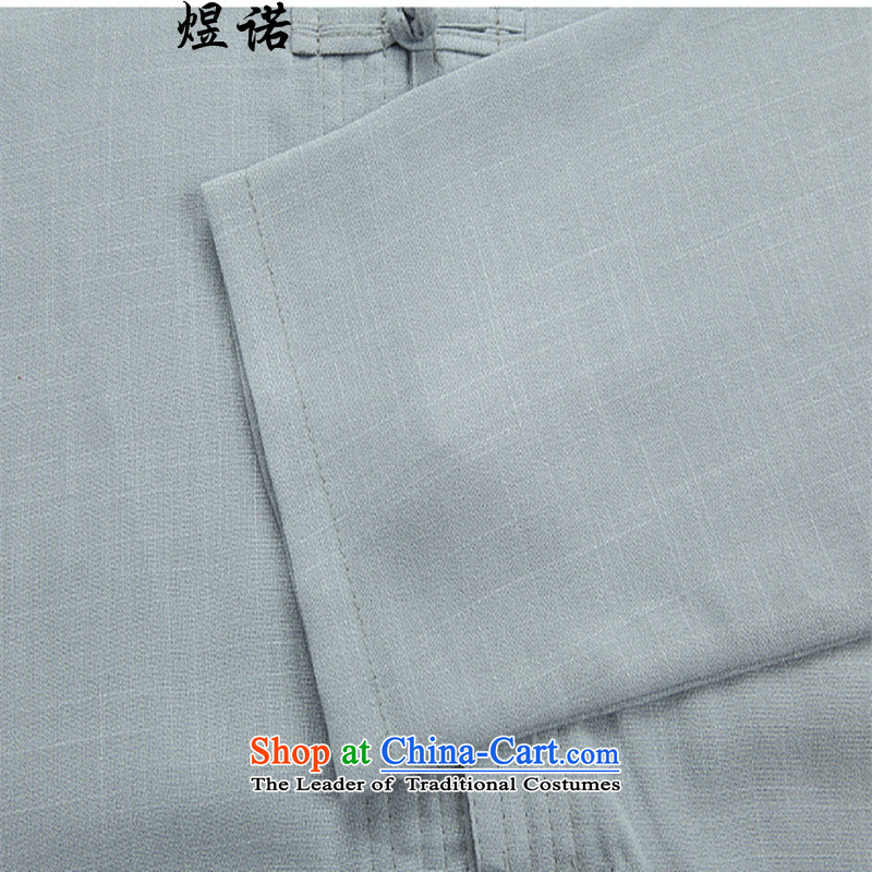 The Fall of Man Yuk long-sleeved blouses autumn Tang dynasty in older men Kit Chinese linen: China wind load grandpa load dress dad large gray suit XL/180, familiar with the , , , shopping on the Internet