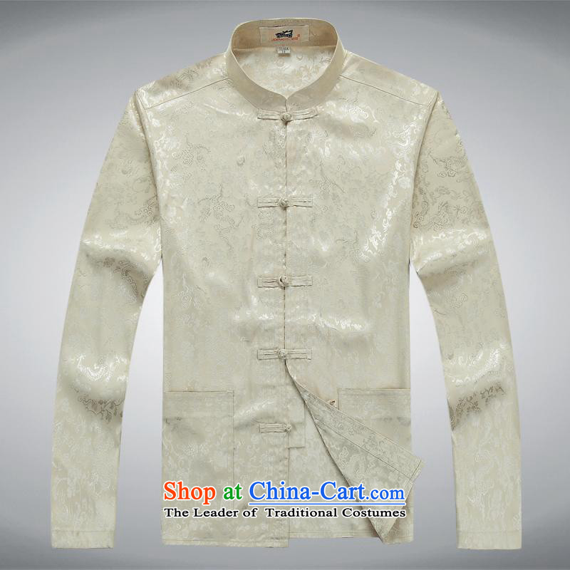 The elderly in the Tang dynasty aeroline male father boxed long-sleeved two kits light yellow XXXL,MEROPIA,,, shopping on the Internet