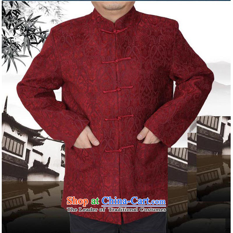 The Spring and Autumn Period and the new thick Tang dynasty male leisure Chinese Tang jackets in older men Tang blouses 13176 red T-shirt, Timor Sze 190 Hoi , , , shopping on the Internet