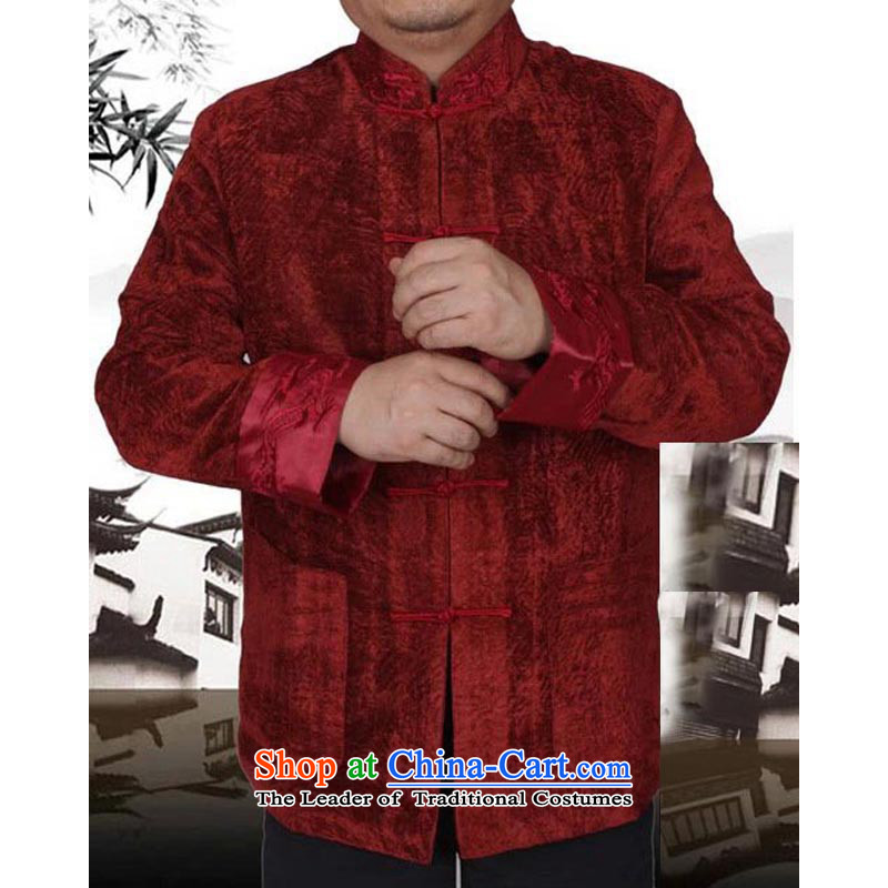 In spring and autumn 2015 new upscale thick Tang Gown of men in hip trendy fashion elderly men Tang jackets 13159 red T-shirt, Timor Sze 165 Hoi , , , shopping on the Internet