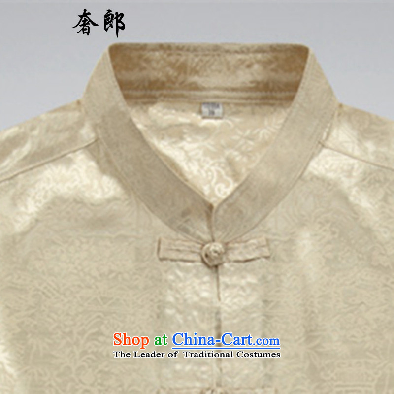 The luxury of health of older persons in the Tang Dynasty Men long-sleeved kit installed China wind father Tang dynasty elderly men clothes grandpa autumn replacing large business and leisure suite m Yellow L/175, kit luxury health , , , shopping on the I