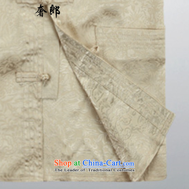 The luxury of health of older persons in the Tang Dynasty Men long-sleeved kit installed China wind father Tang dynasty elderly men clothes grandpa autumn replacing large business and leisure suite m Yellow L/175, kit luxury health , , , shopping on the I
