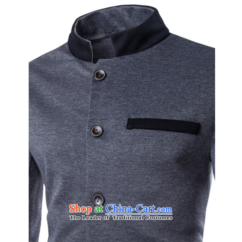 Wide Wing Men's Mock-Neck Chinese tunic youth with a stylish lounge Jacket Color Plane Collision men fourth quarter applicable jacket gray M Wide Wing , , , shopping on the Internet