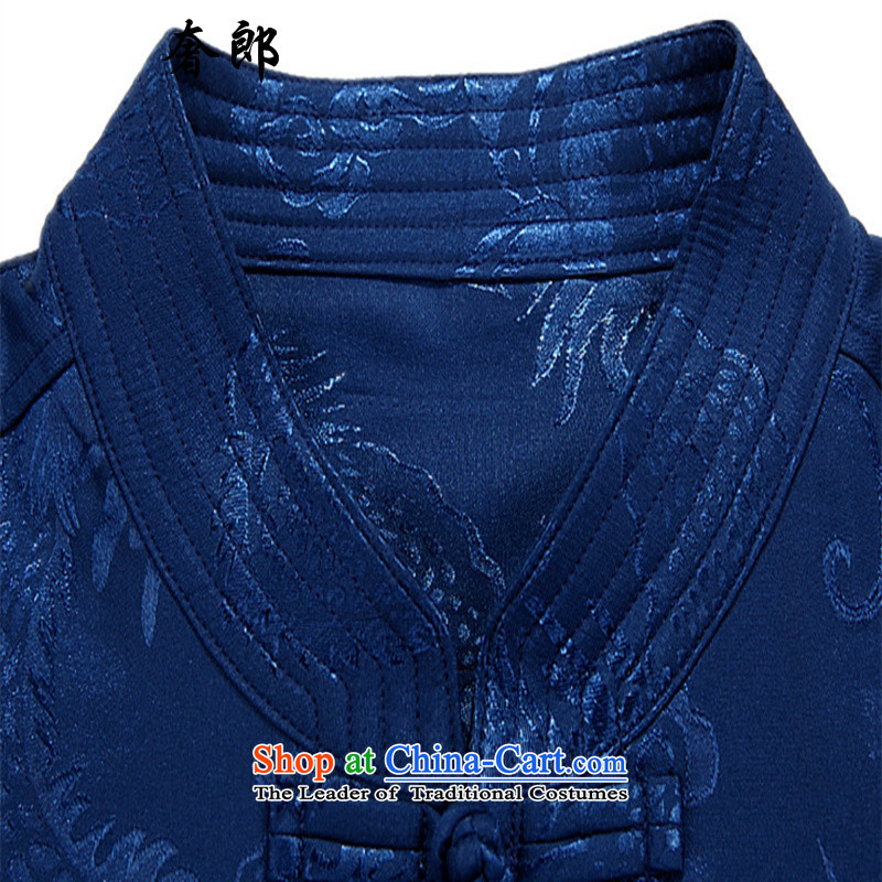 The extravagance in spring and autumn, in health of older men Kit Tang Dynasty Chinese men thick jacket of older persons in long-sleeve sweater in Tang Dynasty Large Han-jacket male father blue packaged XL/180, luxury health , , , shopping on the Internet