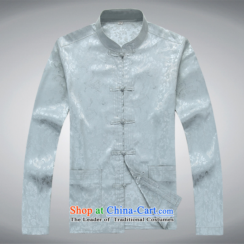 Mr Ma urban 2015 autumn and winter New Men Tang jacket male in Chinese tunic older dad long-sleeved replacing Tang dynasty herbs extract autumn leisure jacket Tsing Gray/Kit , M, Luo Princess (ROLMACITY urban shopping on the Internet has been pressed.)