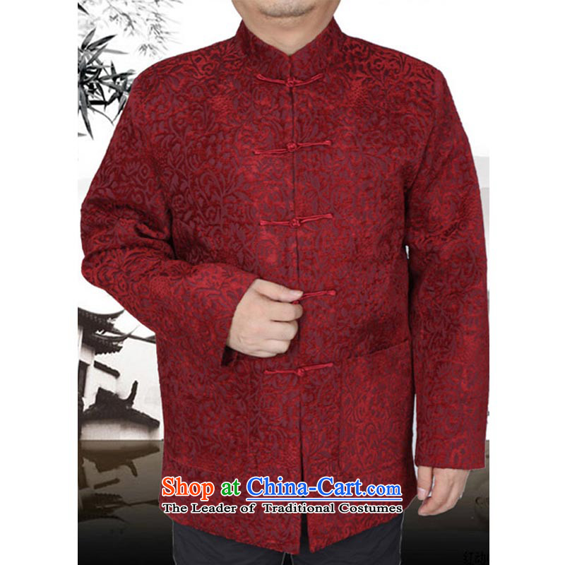 The Spring and Autumn Period and the new thick Tang dynasty male leisure Chinese Tang jackets in older men Tang blouses 13177 red T-shirt, Timor Sze 190 Hoi , , , shopping on the Internet