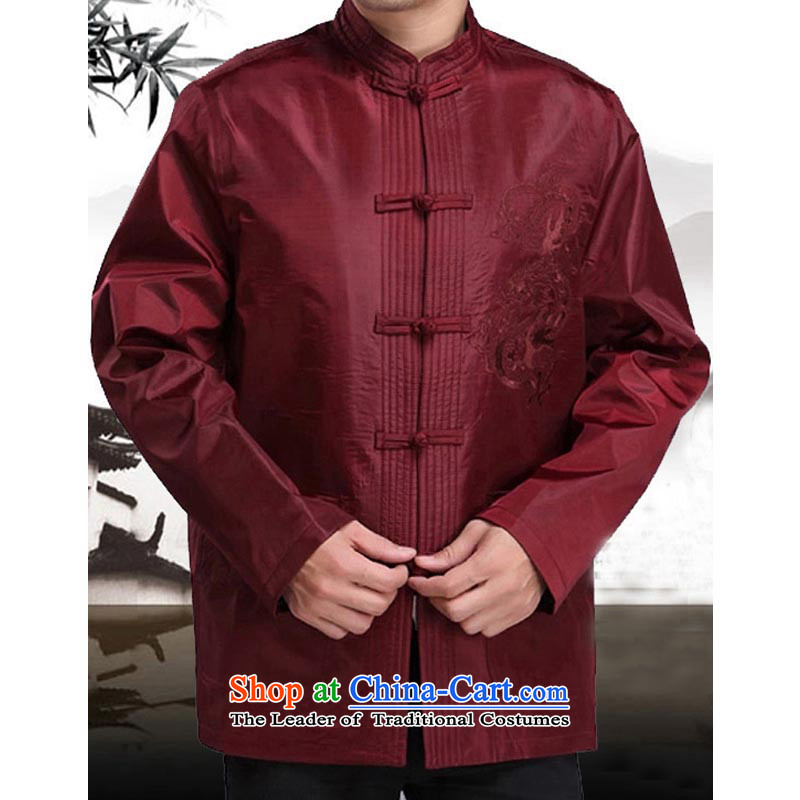 The autumn and winter new elderly men father Tang dynasty replacing Tang jackets Chinese Tang dynasty long-sleeved T-shirt, red 13170 185 West Mr Rafael Hui Kai , , , shopping on the Internet