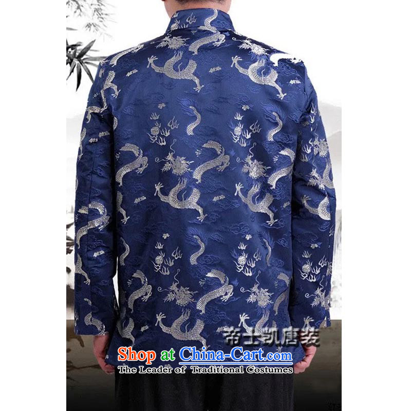 The Spring and Autumn Period and the Tang dynasty new male auspicious dragon men long-sleeved jacket in Tang elderly men fall clothing 13166 170/spring and autumn, Blue Mr Rafael Hui Kai Tai shopping on the Internet has been pressed.
