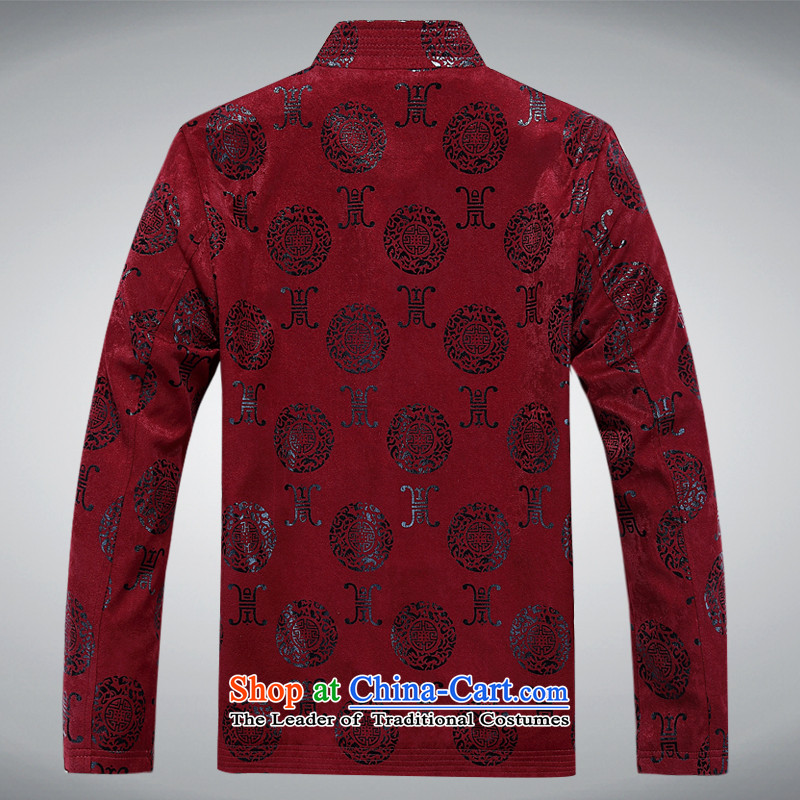 Mr Ma urban 2015 autumn and winter Tang long-sleeved jacket men herbs extract Tang Dynasty Akio elderly father boxed long-sleeved jacket bourdeaux leisure Chinese tunic , L, Luo Princess (ROLMACITY urban shopping on the Internet has been pressed.)