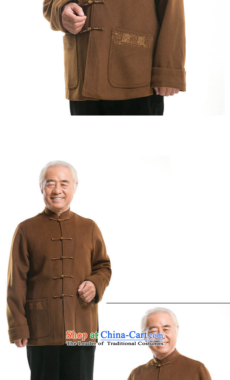 The new man China wind construction? the elderly in the Cuff gross autumn and winter coats stylish Tang dynasty ethnic Men's Mock-Neck disc? Gross deduction autumn and winter F7719 BROWN L/175 long-sleeved top picture, prices, brand platters! The elections are supplied in the national character of distribution, so action, buy now enjoy more preferential! As soon as possible.