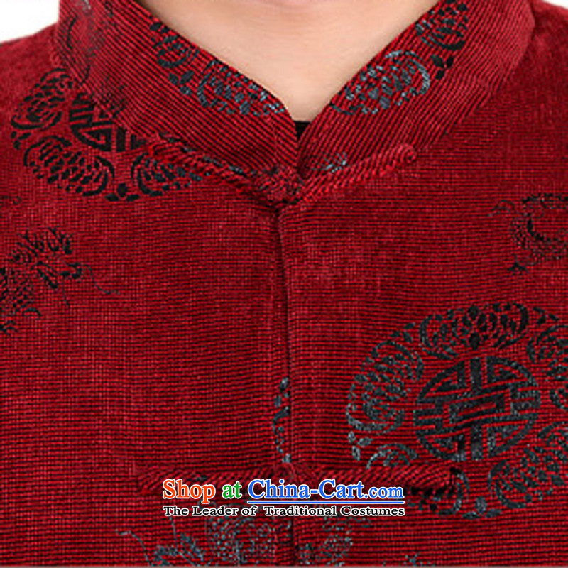 Bosnia and the elderly in the line thre Tang long-sleeve sweater with winter clothing New Men Tang blouses corduroy China wind Park Hee-ryong pattern winter Tang blouses F2060  XXXL/190, blue line (gesaxing Bosnia and thre) , , , shopping on the Internet