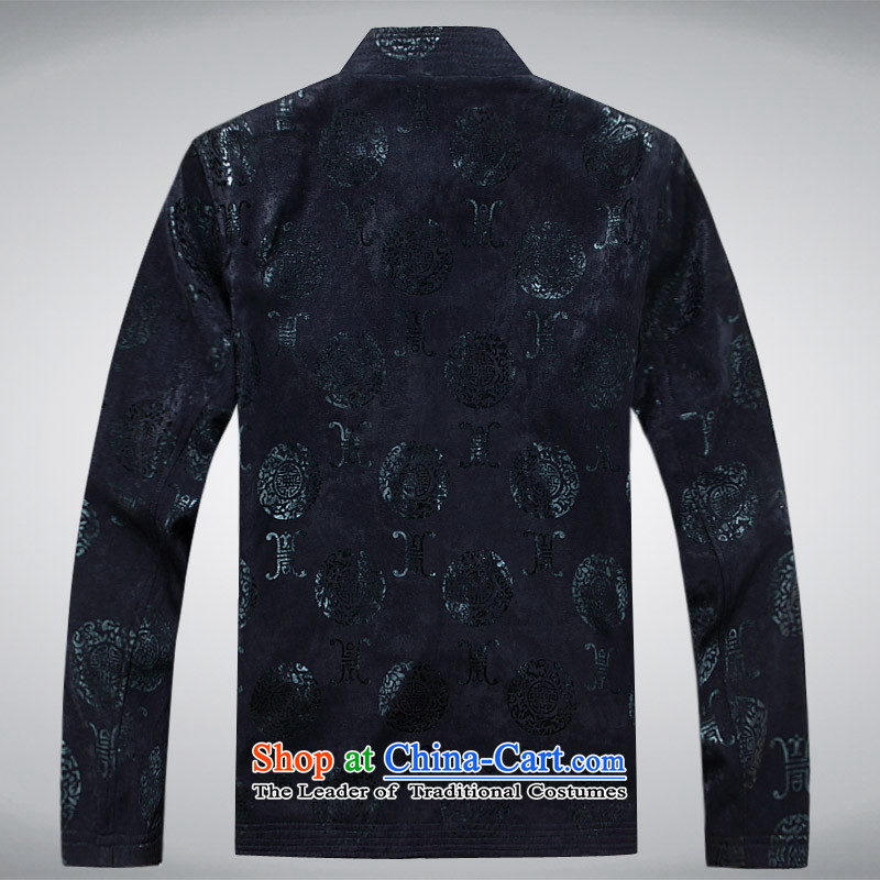 The European Health of autumn and winter 2015 new elderly thick disk detained in Tang long-sleeved leisure warm older jacket Chinese antique grandfather Han-loaded retro China wind dark blue 175/L, Europe Health (OULANGGE) , , , shopping on the Internet