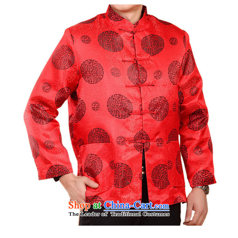 Bosnia and the elderly in the line thre men winter new father replacing Chinese ethnic costumes men's older persons Tang dynasty long-sleeved shirt China wind Park Hee-red M/170, Auspicious Emblems and thre gesaxing line () , , , shopping on the Internet