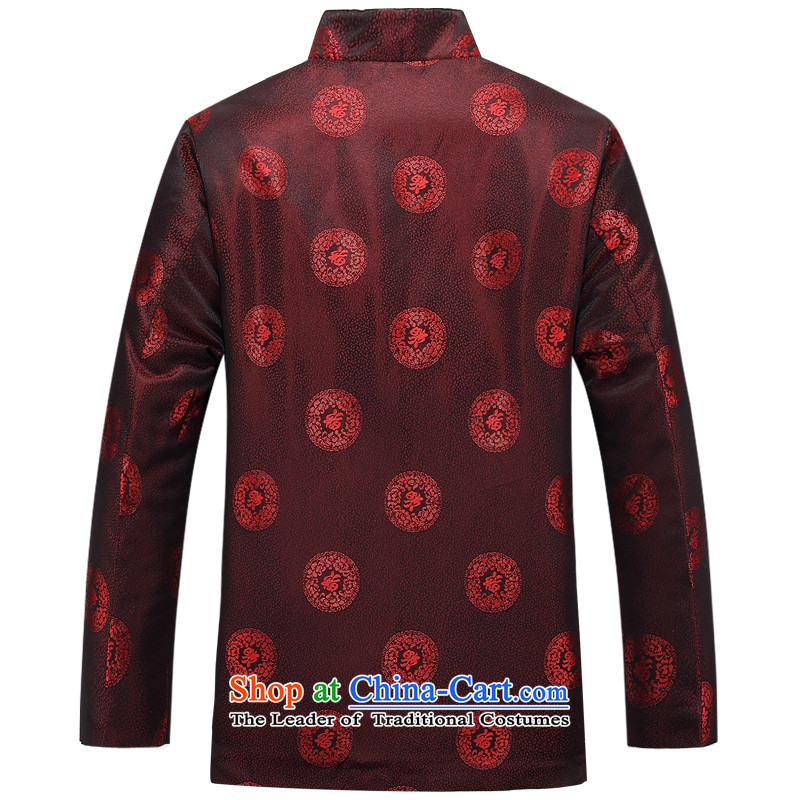 The autumn and winter, aeroline Tang dynasty men's long-sleeved jacket in both the father of older deep red 175,aeroline,,, shopping on the Internet
