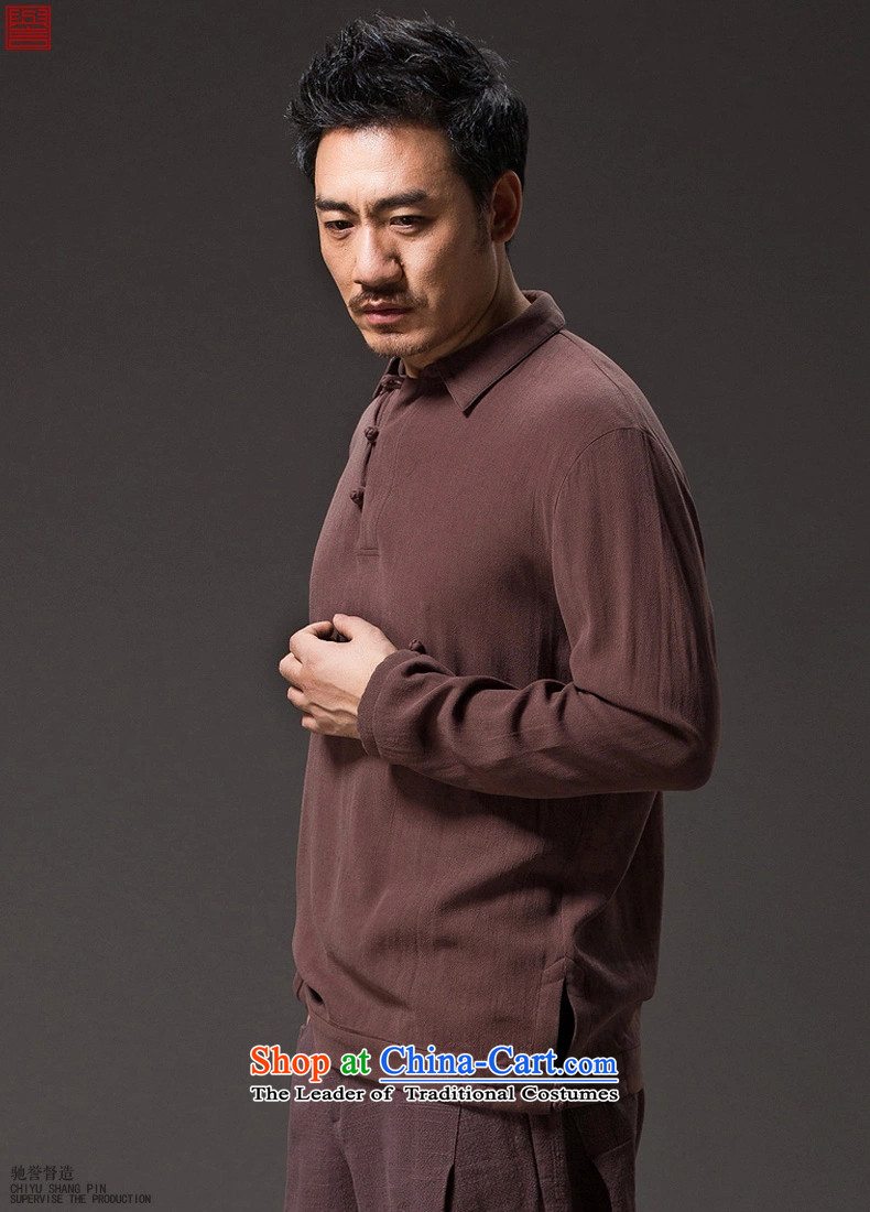 Renowned Tang dynasty China wind lapel of long-sleeved T-shirt men stylish Chinese Han-disk-Sau San leisure clothes men's coffee XXXL picture, prices, brand platters! The elections are supplied in the national character of distribution, so action, buy now enjoy more preferential! As soon as possible.