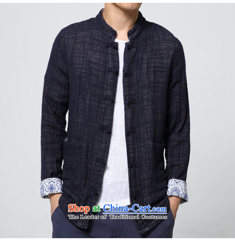 Surplus by 2015 autumn and winter thick New China wind Men's Mock-Neck pure linen coat navy M picture, prices, brand platters! The elections are supplied in the national character of distribution, so action, buy now enjoy more preferential! As soon as possible.