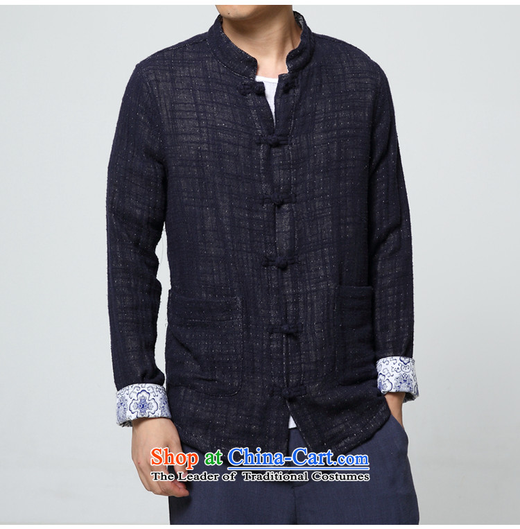 Surplus by 2015 autumn and winter thick New China wind Men's Mock-Neck pure linen coat navy M picture, prices, brand platters! The elections are supplied in the national character of distribution, so action, buy now enjoy more preferential! As soon as possible.