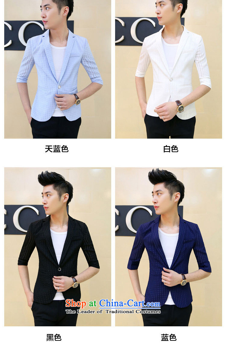 Dan Jie Shi  2015 Spring/Summer male and small business suit in cuff Sau San 7 cuff hairdresser men are small casual suits the spring and summer of 2015, the new white 2XL Photo, prices, brand platters! The elections are supplied in the national character of distribution, so action, buy now enjoy more preferential! As soon as possible.