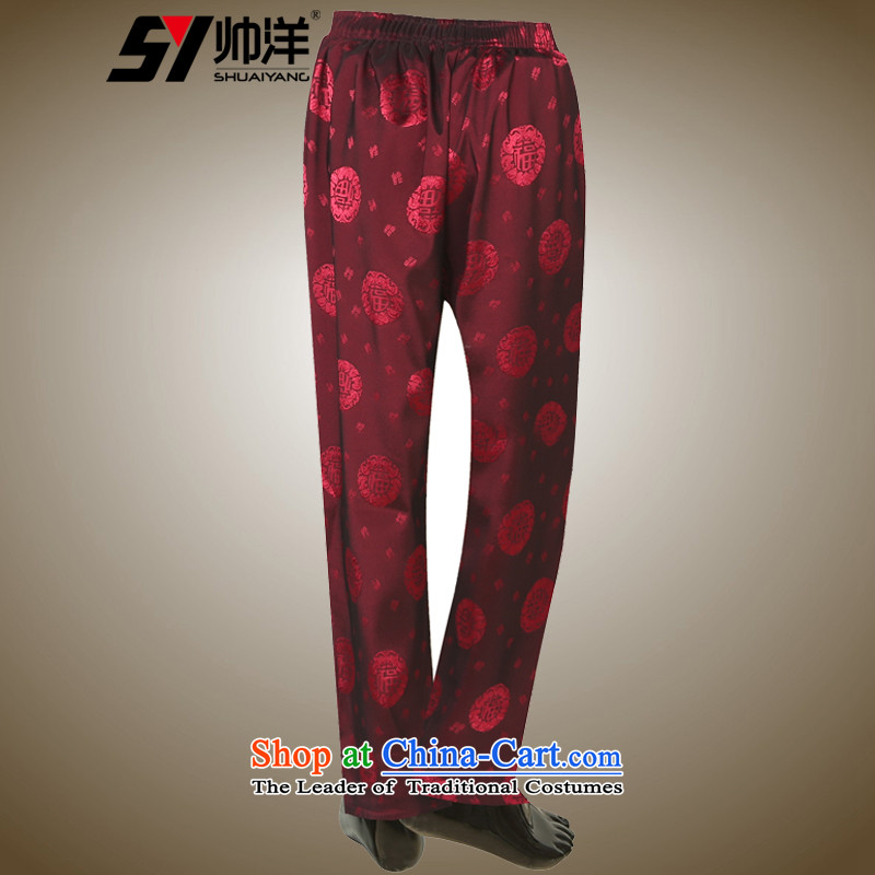 The Ocean 2015 Autumn Load Shuai New China Wind Pants men Tang Chinese national dress pants loose-wine red 175, yang (Shuai SHUAIYANG) , , , shopping on the Internet