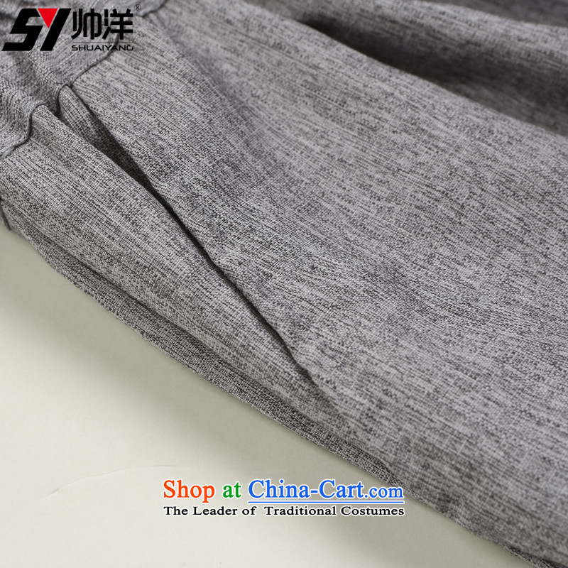 The new 2015 Yang Shuai men Tang pants linen pants relaxd casual male Chinese elastic waist comfort Ma Gray (Shuai SHUAIYANG 175) , , , shopping on the Internet