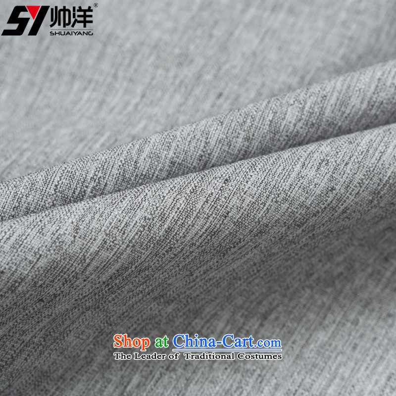 The Ocean 2015 Autumn Shuai new of Chinese Tang dynasty long sleeved shirt collar China wind linen clothes ma gray shirt 170, Ocean (SHUAIYANG Shuai) , , , shopping on the Internet
