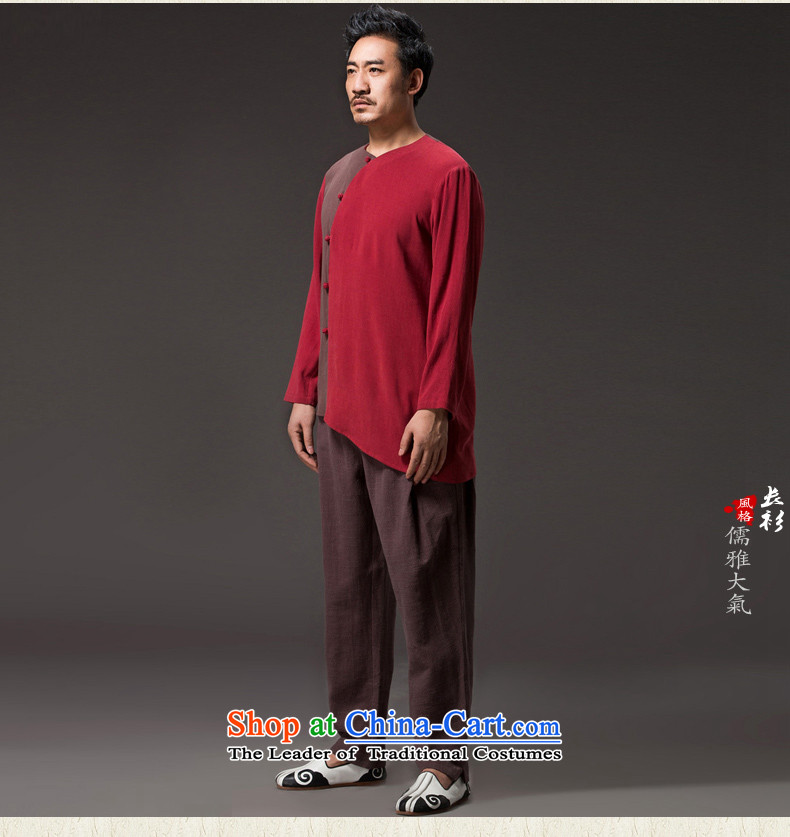 Renowned China wind men Tang dynasty and long-sleeved cotton linen men casual Chinese middle-aged Han-snap-men and the national character clothing red XL Photo, prices, brand platters! The elections are supplied in the national character of distribution, so action, buy now enjoy more preferential! As soon as possible.