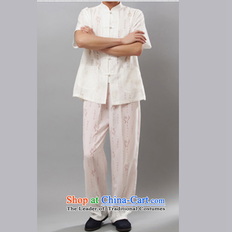 Bosnia and the new summer line thre men cotton linen well field short-sleeved package for older men linen well field in the summer Kit Chinese collar disc detained short-sleeved Tang Dynasty Package white XXXL/190, thre line (gesaxing and Tobago) , , , sh