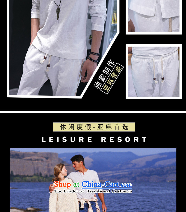 2015 Autumn relaxd casual UYUK long-sleeved T-shirt and China wind retro cotton linen flax V-Neck minimalist short-sleeved trouser press kit Tang Dynasty Chinese tunic 8033 Black XXXL picture, prices, brand platters! The elections are supplied in the national character of distribution, so action, buy now enjoy more preferential! As soon as possible.