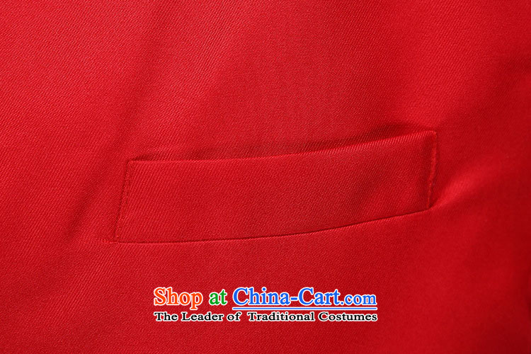 White-collar corporation men Soo-Wo Service collar Chinese tunic red Tang Dynasty Chinese style wedding dress, Sepia bridegroom services marriage welcome drink Soo kimono gown red embroidery Sau Wo Service M picture, prices, brand platters! The elections are supplied in the national character of distribution, so action, buy now enjoy more preferential! As soon as possible.