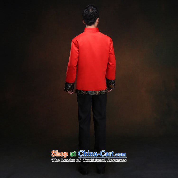 White-collar corporation men Soo-Wo Service Chinese style wedding red men married to groom Tang Dynasty style robes Sau Wo Service Cheongsams Chinese tunic national drink red dress L picture, prices, brand platters! The elections are supplied in the national character of distribution, so action, buy now enjoy more preferential! As soon as possible.