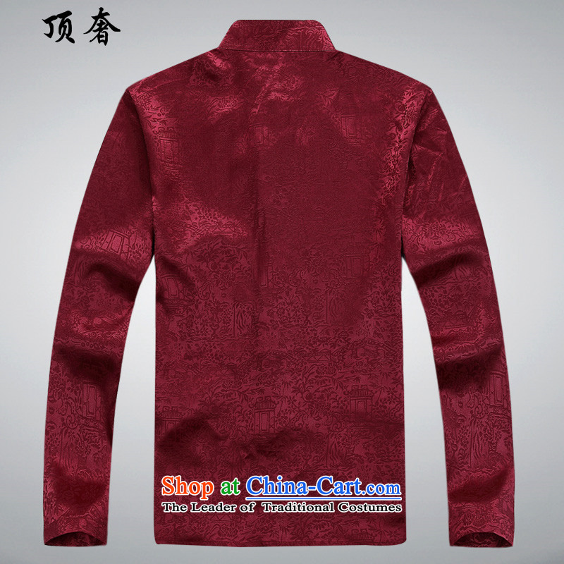 Top Luxury autumn 2015 Tang dynasty on men and a long-sleeved men Tang jackets of ethnic disc detained Tang blouses classical older Tang dynasty 8060) Red Kit XXL/180, top luxury shopping on the Internet has been pressed.