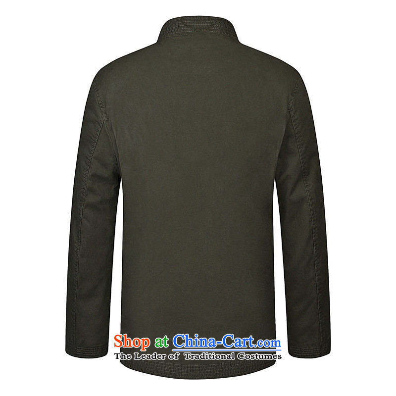 As well as in the number of older men's, Mr Tang dynasty modern national wind spring new middle-aged men casual cotton jacket China wind modern Tang dynasty khaki and leaf , , , 175 shopping on the Internet