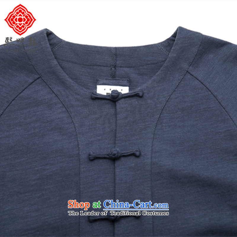 Hee-Snapshot Yong XZAOLONG/ original men Tang Dynasty style robes of 7-rotator cuff round-neck collar Chinese knitting men akikura blue , L-hee (XZAOLONG snapshot lung) , , , shopping on the Internet