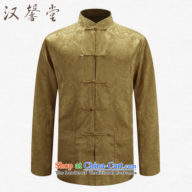 Han Xin Tong Tang dynasty and long-sleeved men duplex Tang Dynasty Show Services may be through positive and negative costumes and the Spring and Autumn Period China wind men jacquard retro sheikhs wind Tang dynasty black and silver 2-sided M, Han Xin Ton
