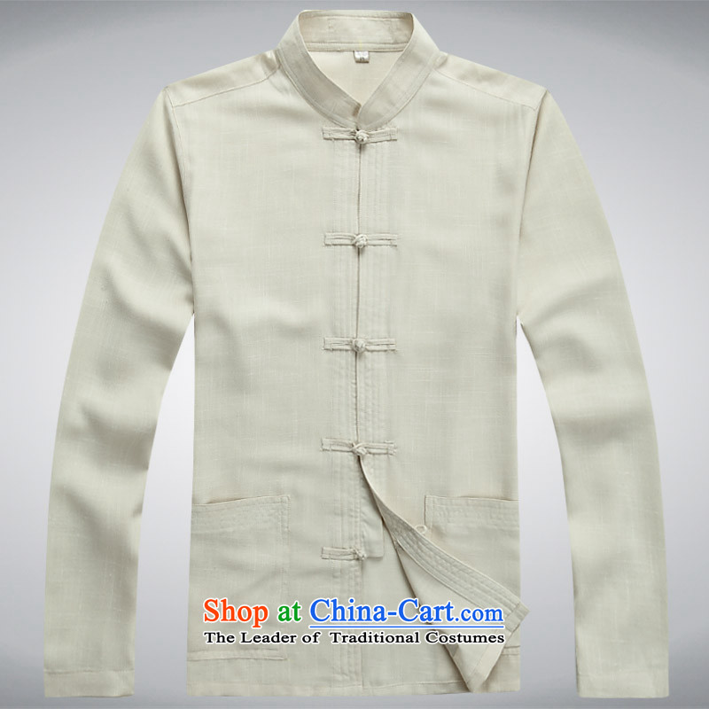 Men's long-sleeved Tang Dynasty Package jogs services practice suits tai chi services collar Chinese tunic 190XXXXL, light gray (MUFONCE the Van Gogh) , , , shopping on the Internet