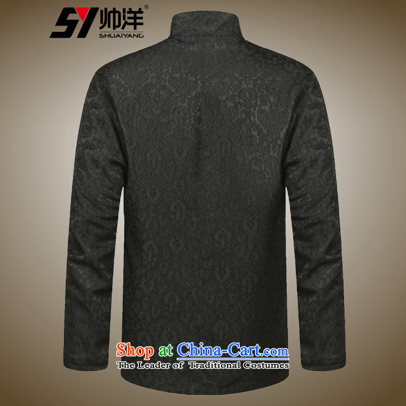 Install the latest Autumn Yang Shuai) Men's Shirt Jacket Tang China wind collar men Chinese jacket EMBROIDERED VELET PILE black 170, yang (Shuai SHUAIYANG) , , , shopping on the Internet