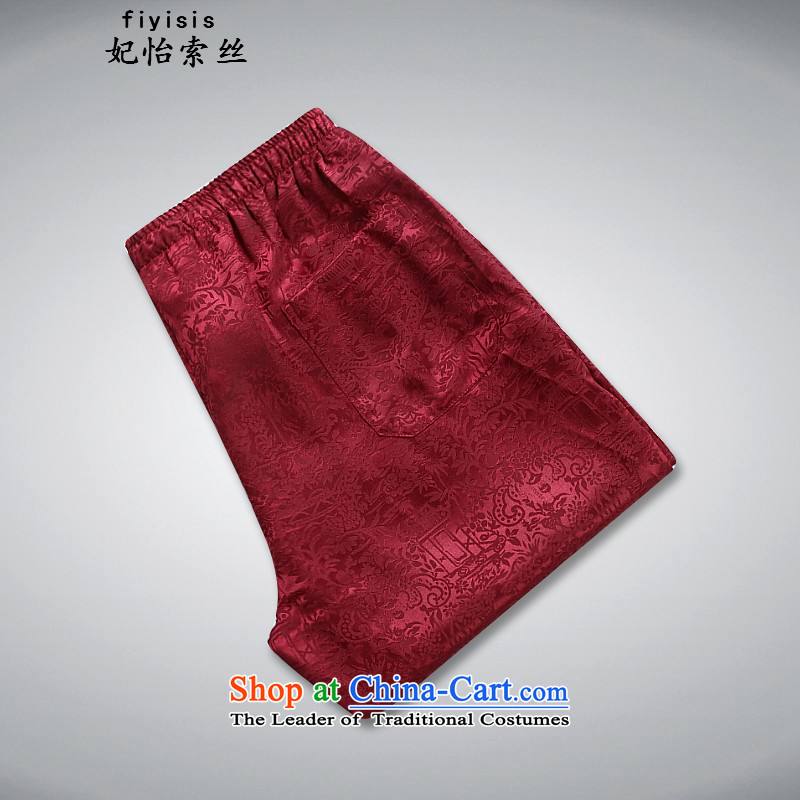 Princess Selina Chow in older persons in the Tang dynasty and short-sleeve kit China wind summer ethnic Han-loaded with grandpapa father xl New Pants Shirts red t-shirt and pants Kit 185 Princess Selina Chow (fiyisis) , , , shopping on the Internet